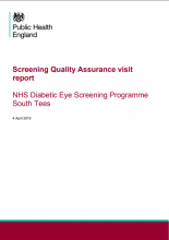 Screening Quality Assurance visit report NHS Diabetic Eye Screening Programme South Tees